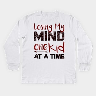 Losing My Mind One Kid At A Time , Mom Life Kids Long Sleeve T-Shirt